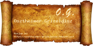 Osztheimer Grizeldisz névjegykártya